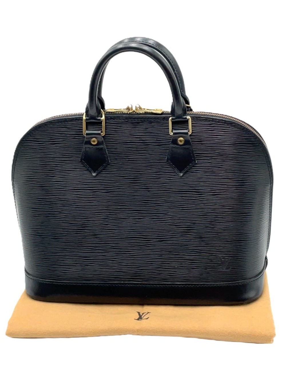 Auth Louis Vuitton Epi Alma Noir PM Handbag W/Dustbag